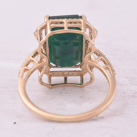 7.00 Ct Octagon Step Cut Natural Emerald 14K Gold Ring