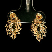 3.03 Ct Round Multi Sapphire 14K Gold Earrings