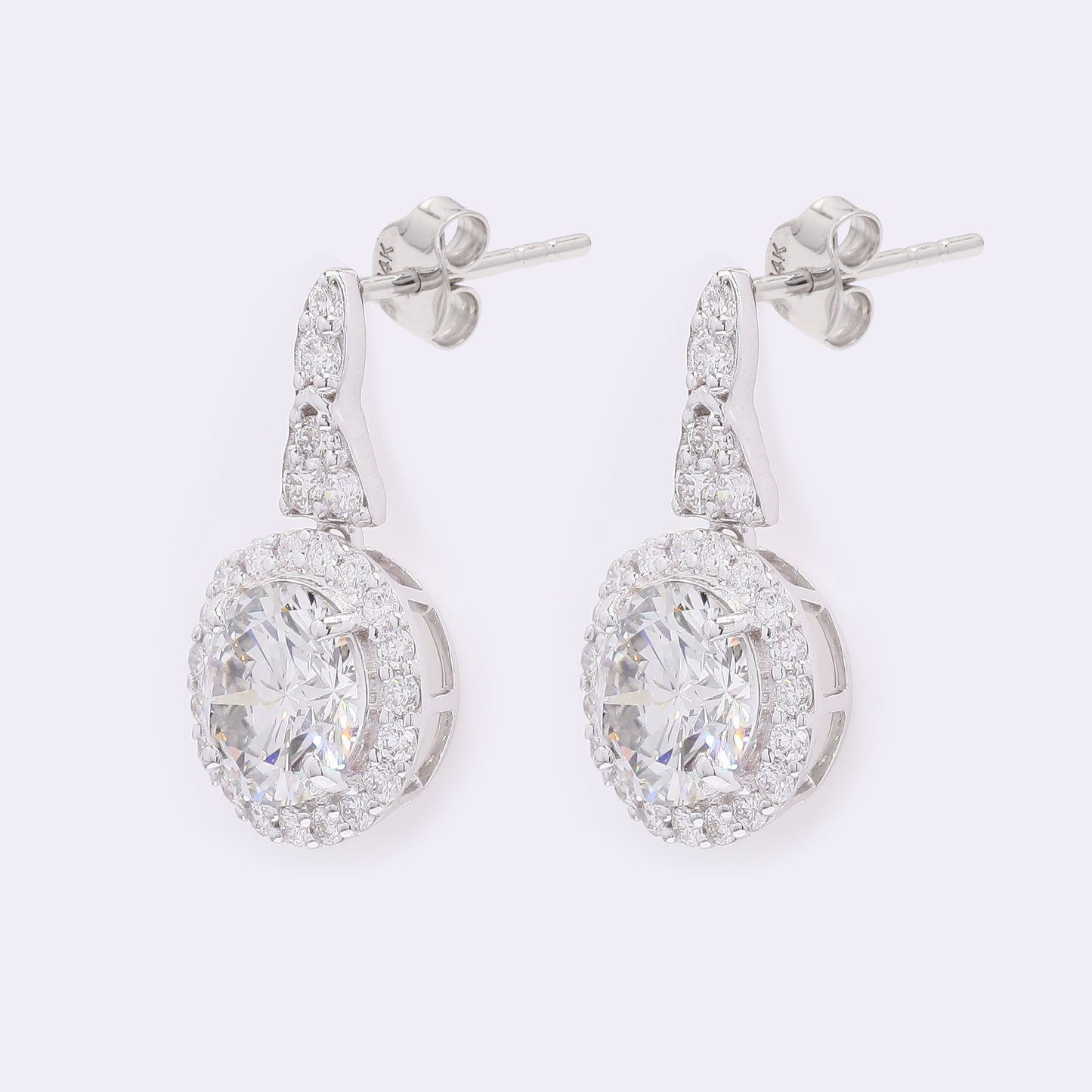 3.85 Carats Lab Grown Diamond 14K Gold Earrings