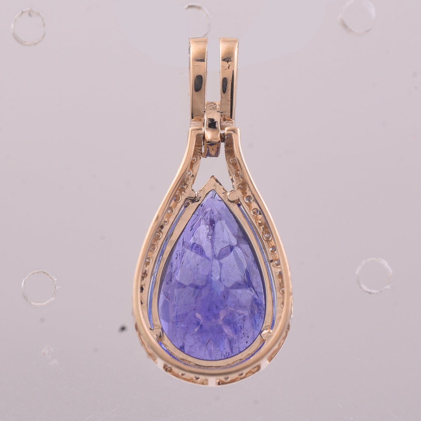 5.19 Ct Pear Mixed Cut Natural Tanzanite 14K Gold Pendant