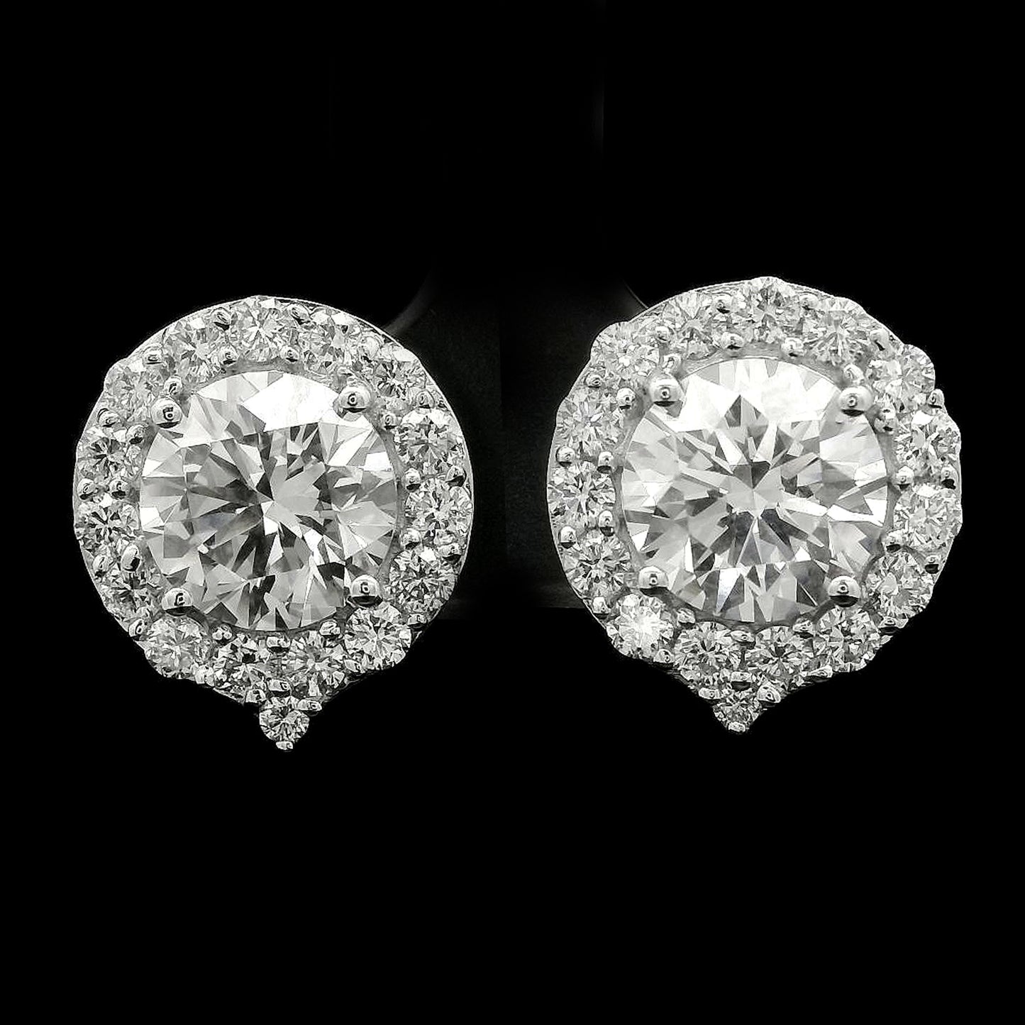3.85 Carats Lab Grown Diamond 14K Gold Earrings