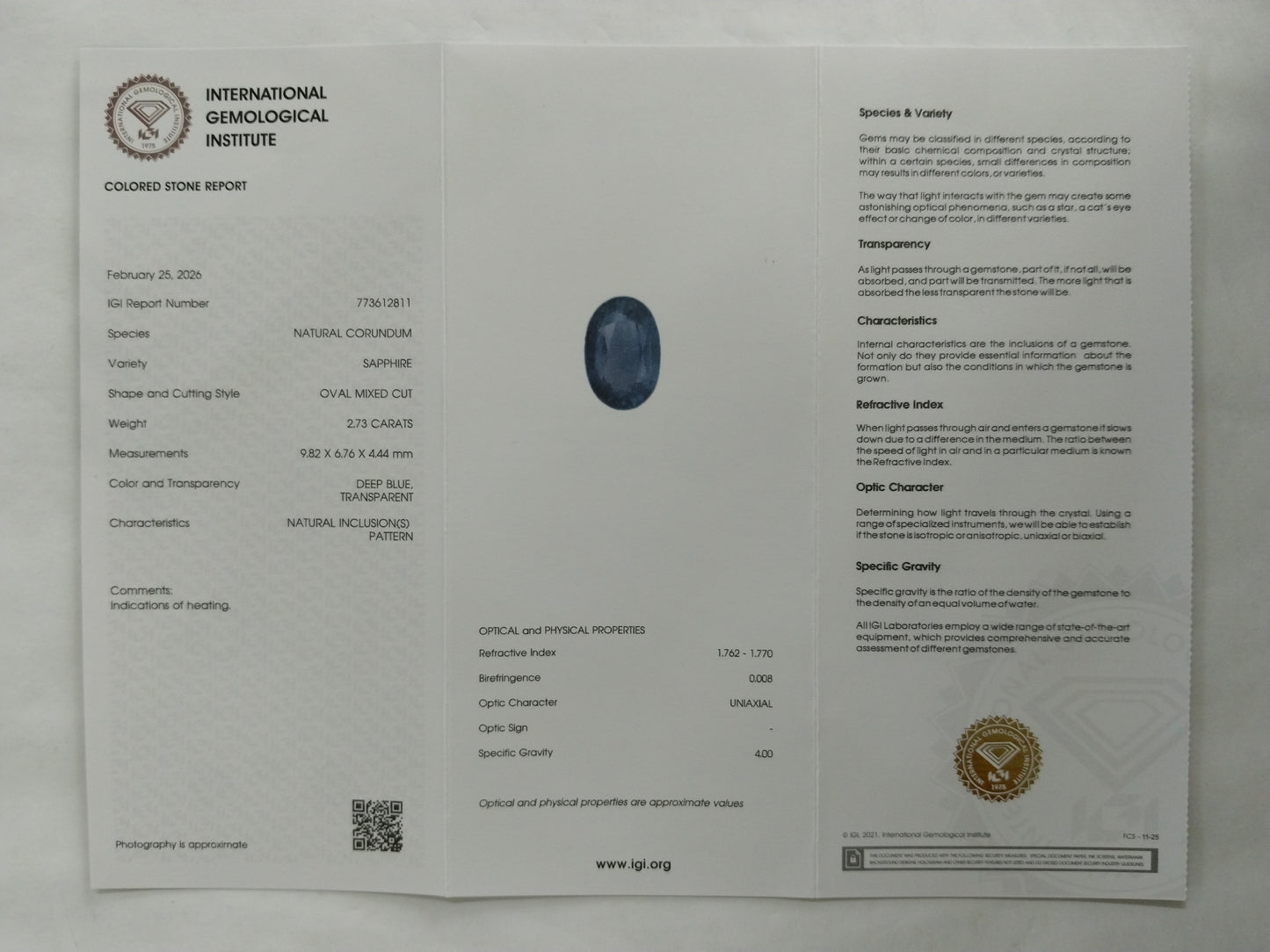 2.73 Natural Corundum Sapphire Oval Mixed Cut Gemstone