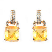 1.34 Ct Cushion Mixed Cut Natural Fire Opal 14K Gold Earrings