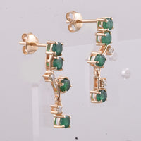 1.23 Ct Round Natural Emerald 14K Gold Earrings