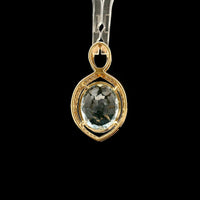 3.58 Ct Oval Mixed Cut Natural Aquamarine 14K Gold Pendant