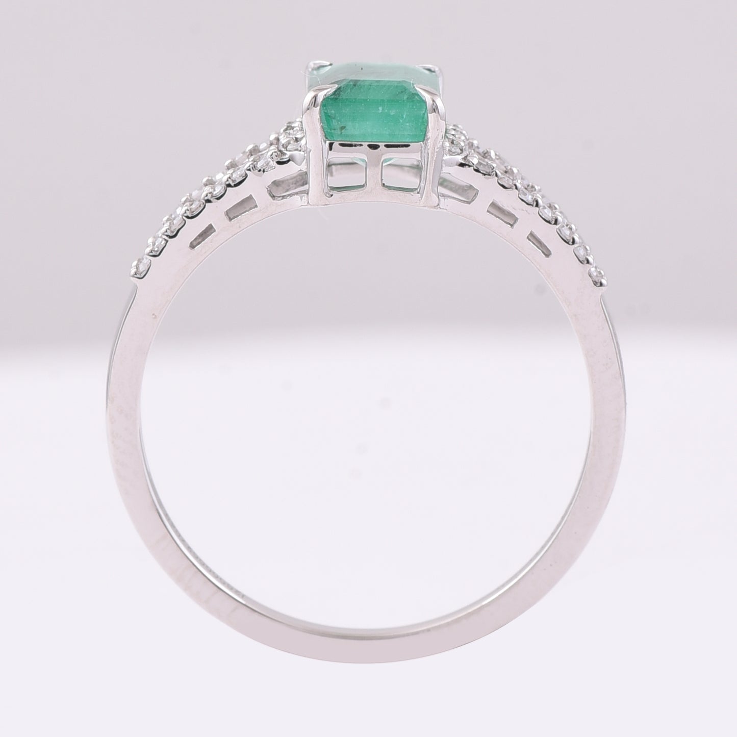 1.14 Ct Octagon Step Cut Natural Emerald 950 Platinum Ring