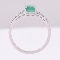 1.14 Ct Octagon Step Cut Natural Emerald 950 Platinum Ring