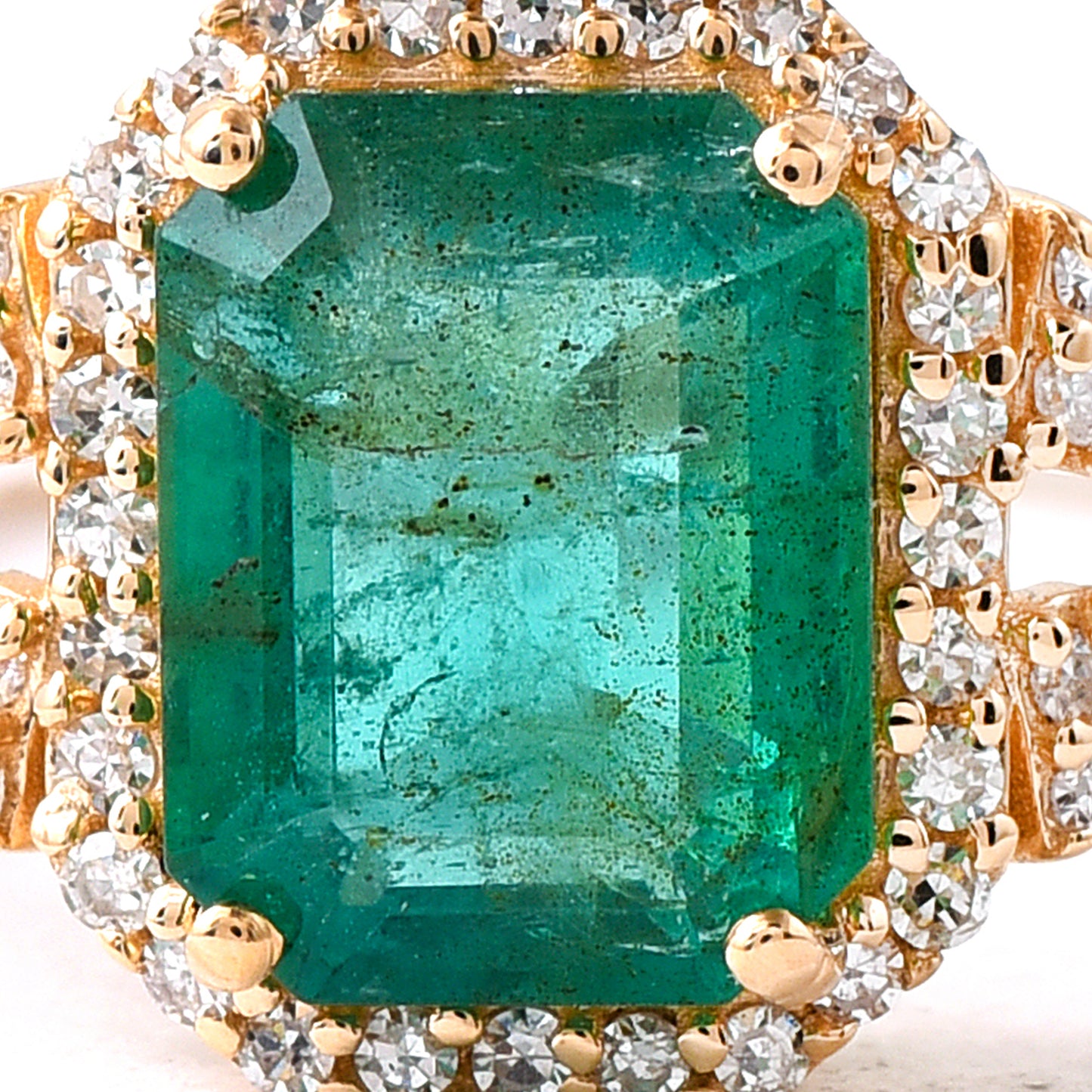 1.64 Ct Octagon Step Cut Natural Emerald 14K Gold Ring