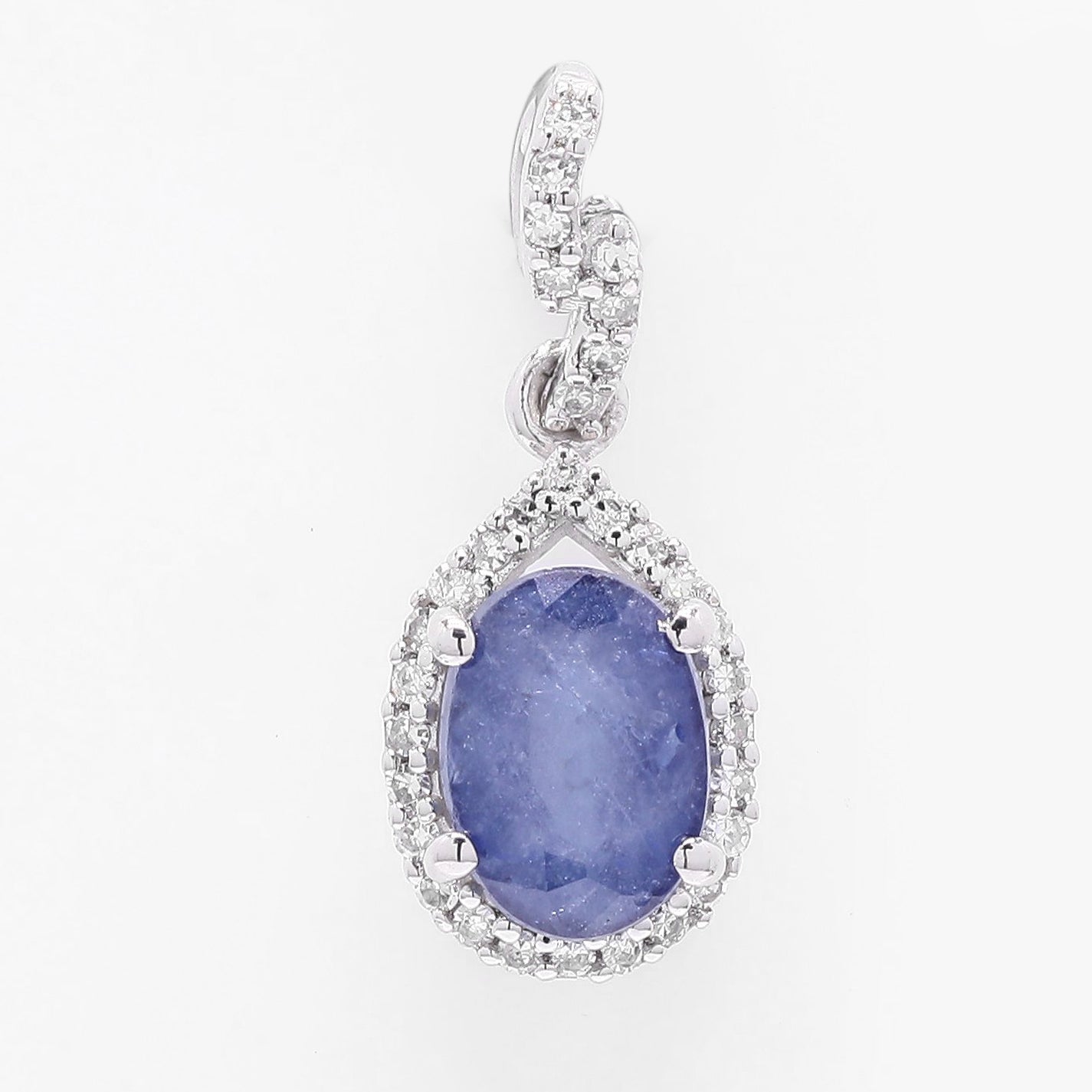 1.34 Ct Oval Mixed Cut Natural Sapphire 950 Platinum Pendant