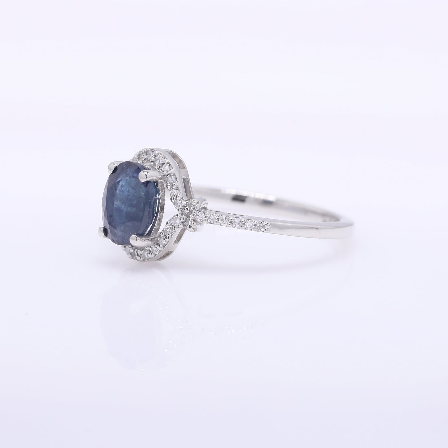 1.53 Ct Oval Mixed Cut Natural Sapphire 950 Platinum Ring