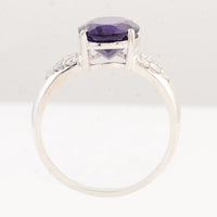 3.71 Ct Oval Amethyst 925 Sterling Silver Ring
