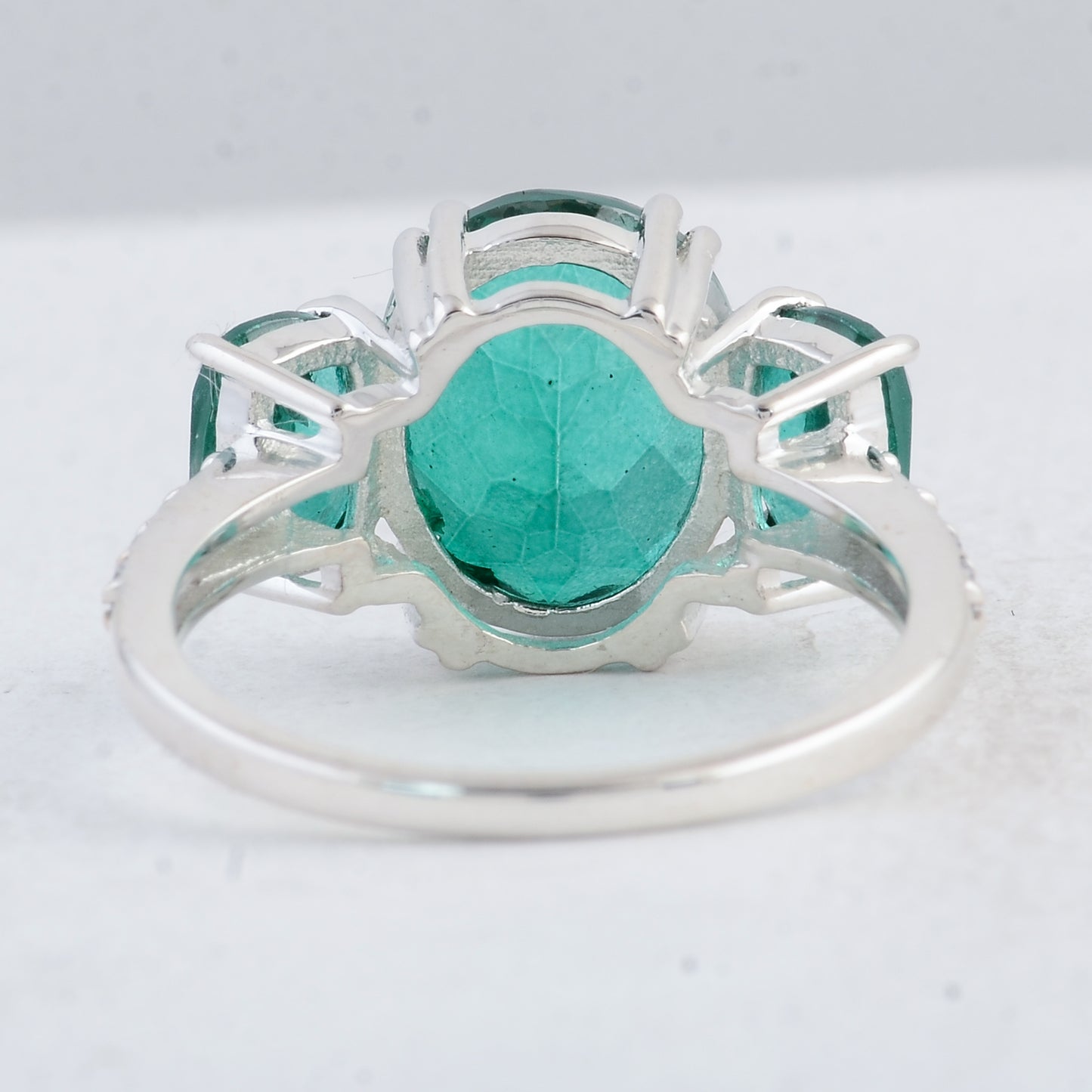 8.01 Ct Oval Green Topaz 925 Sterling Silver Ring