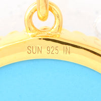 11.79 Ct Round Turquoise 925 Sterling Silver Pendant