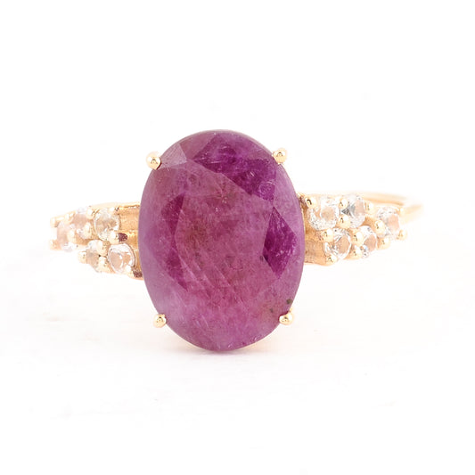 3.16 Ct Oval Ruby 14K Gold Ring