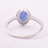 1.55 Ct Oval Mixed Cut Natural Sapphire 950 Platinum Ring