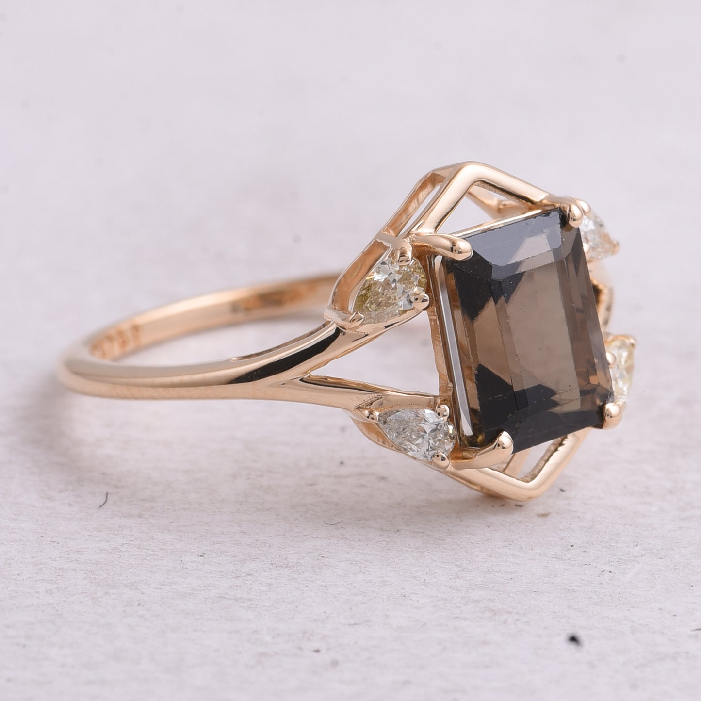 2.17 Ct Octagon Step Cut Natural Tourmaline 14K Gold Ring