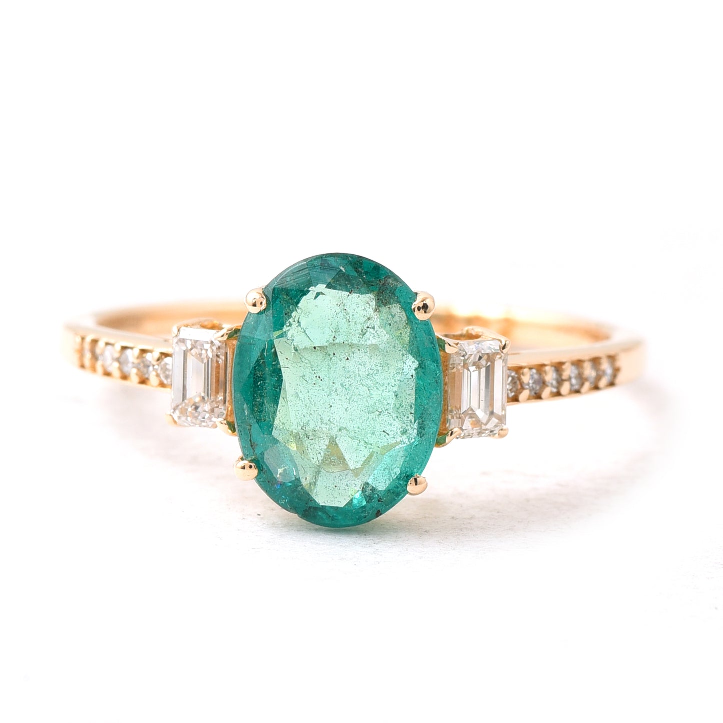 1.77 Ct Oval Emerald 14K Gold Ring