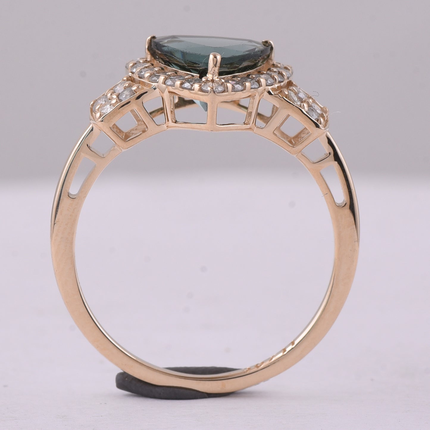 1.92 Ct Trillion Tourmaline 9K Gold Ring