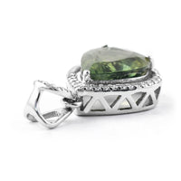 2.96 Ct Pear Mixed Cut Natural Green Sapphire 950 Platinum Pendant