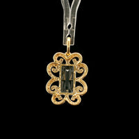 1.88 Ct Rectangle Step Cut Natural Aquamarine 14K Gold Pendant