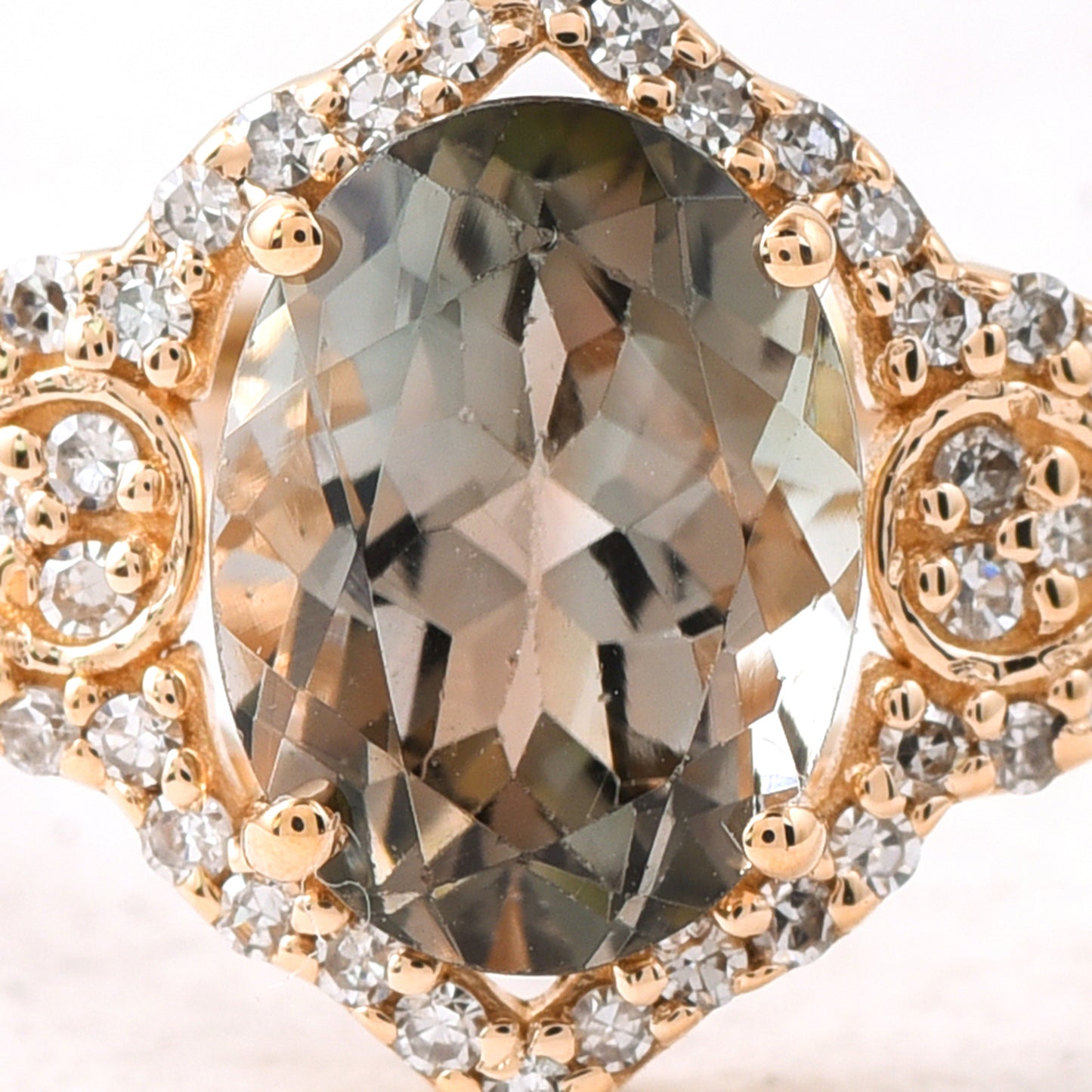 1.53 Ct Oval Mixed Cut Natural Tourmaline 14K Gold Ring