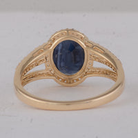 2.68 Ct Oval Sapphire 9K Gold Ring