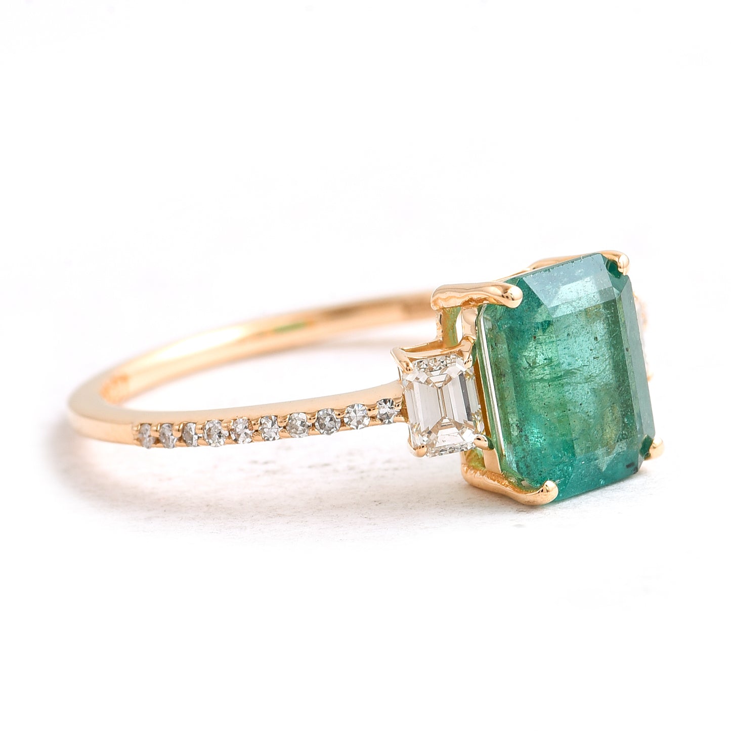 2.06 Ct Octagon Emerald 14K Gold Ring