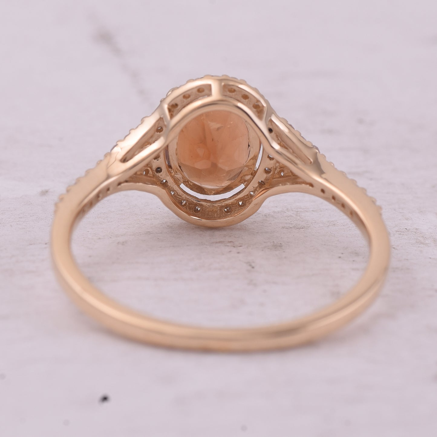 1.43 Ct Oval Mixed Cut Natural Tourmaline 14K Gold Ring