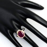 4.81 Ct Oval Mixed Cut Natural Corundum Ruby 14K Gold Ring