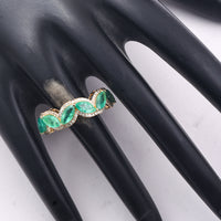 2.14 Ct Marquise Mixed Cut Natural Emerald 14K Gold Ring