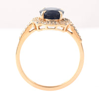 2.83 Ct Oval Mixed Cut Natural Sapphire 14K Gold Ring