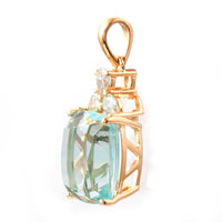 4.28 Ct Cushion Emerald 18K Gold Pendant