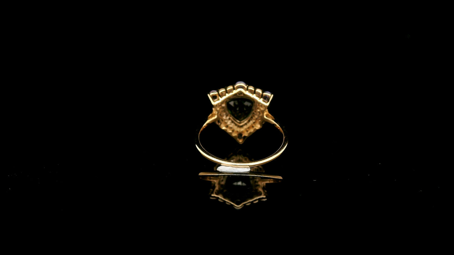 1.79 Ct Trillion Tourmaline 14K Gold Ring