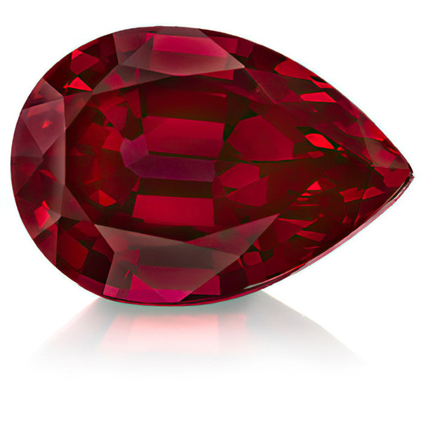 2.47 Carats Lab Grown Ruby Pear Loose Gemstone