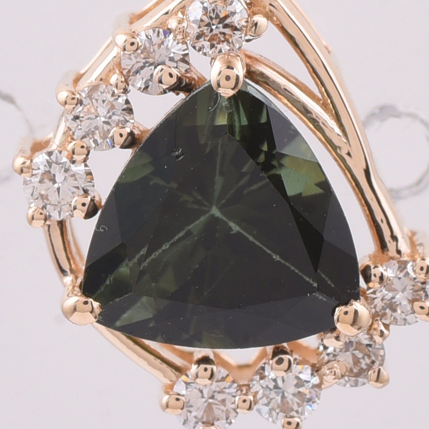 1.94 Ct Triangle Natural Tourmaline 14K Gold Pendant