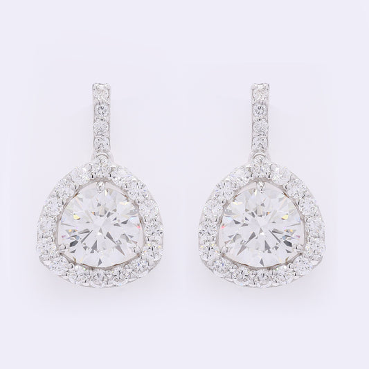 4.05 Carats Lab Grown Diamond 14K Gold Earrings