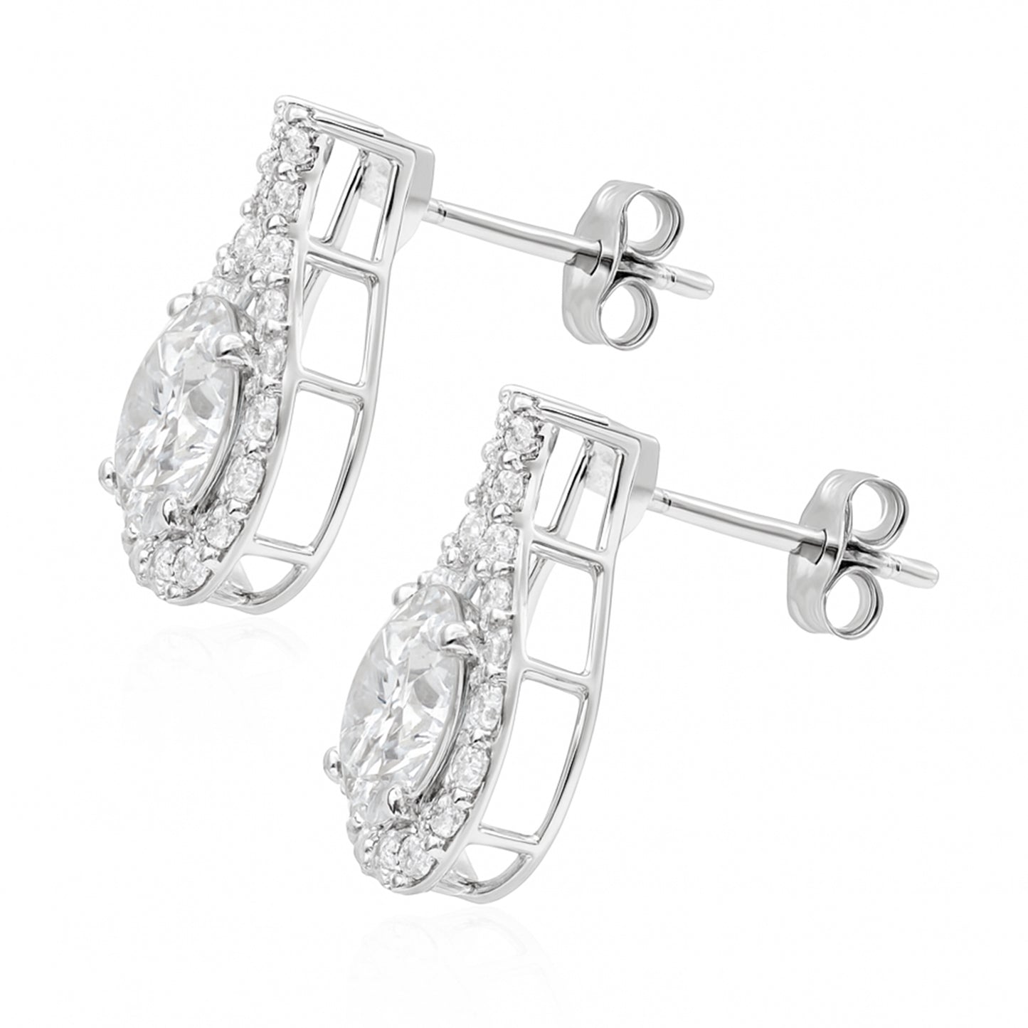 4.16 Carats Lab Grown Diamond 14K Gold Earrings