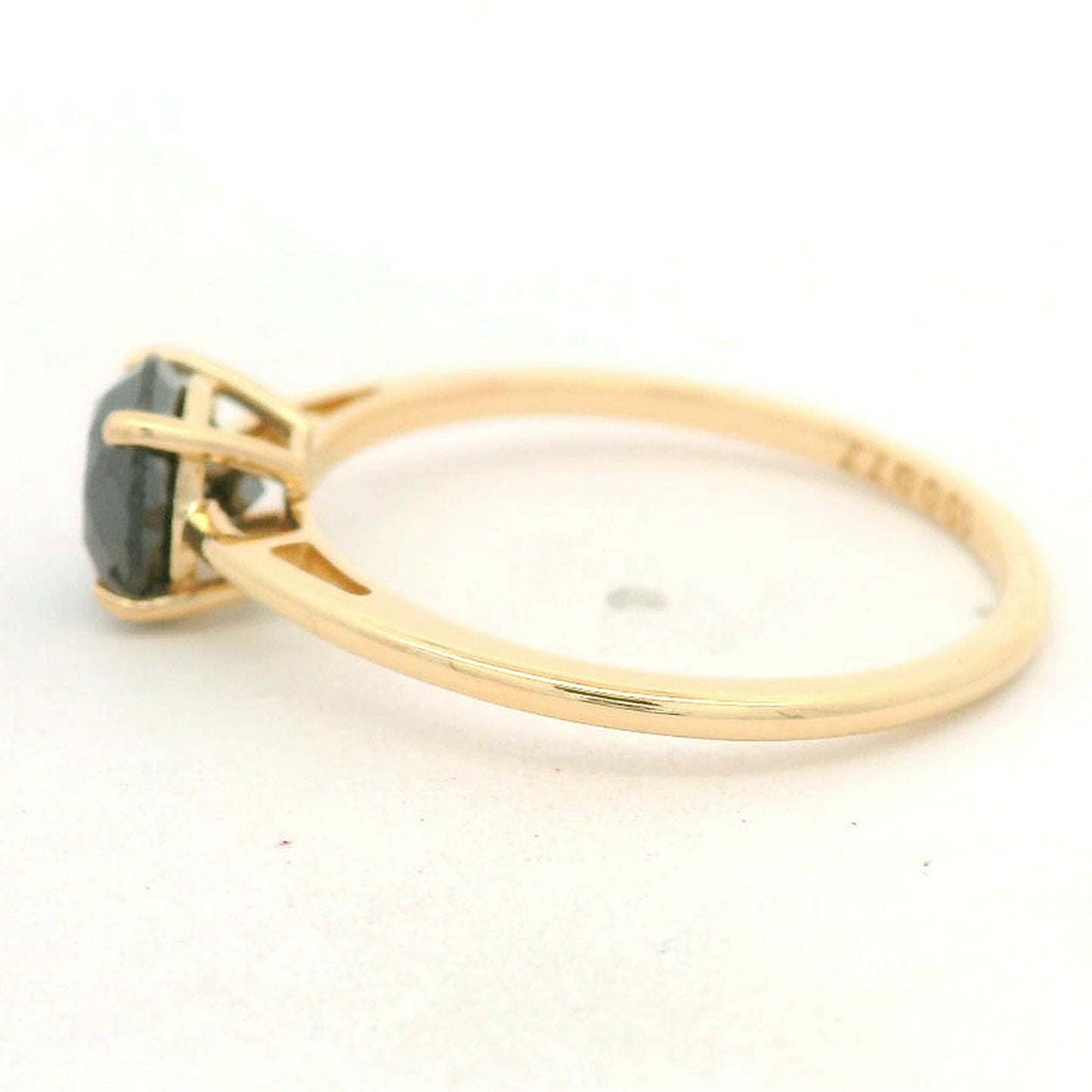 1.14 Ct Round Black Diamond 14K Gold Ring