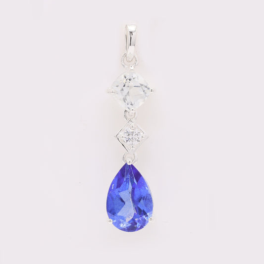 5.20 Ct Pear Tz Color Topaz 925 Silver Pendant