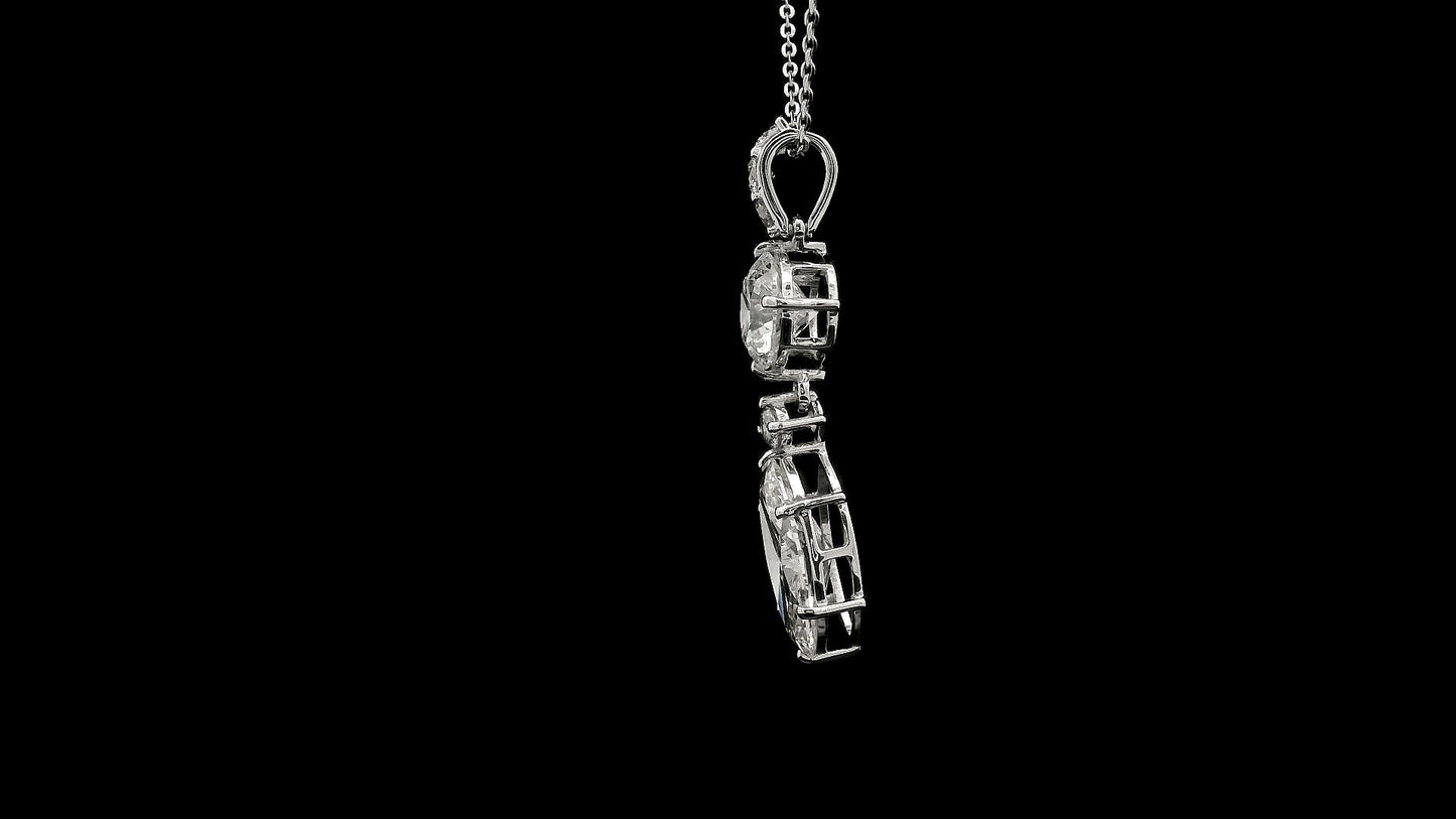 3.03 Carats Lab Grown Diamond 14K Gold Pendant