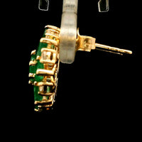 2.54 Ct Round Emerald 14K Gold Earrings