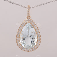 5.47 Ct Pear Aquamarine 9K Gold Pendant