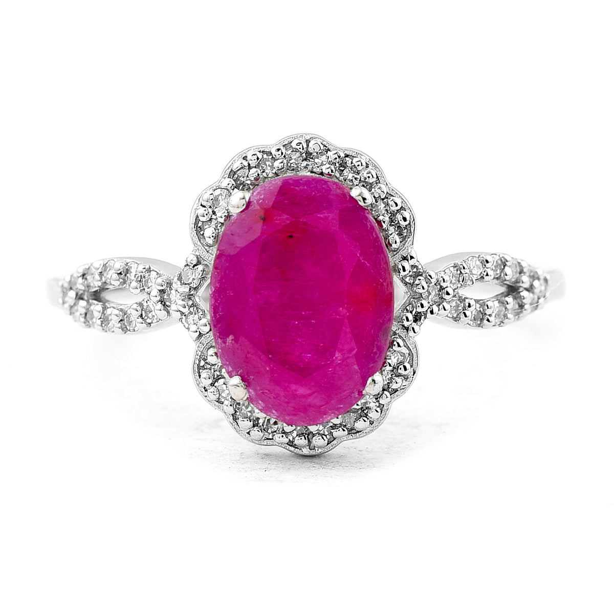 1.36 Ct Oval Mixed Cut Natural Ruby 950 Platinum Ring