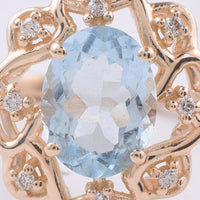 1.13 Ct Oval Natural Aquamarine 14K Gold Ring