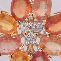 1.82 Ct Oval Natural Multi Coloured Sapphire 14K Gold Pendant