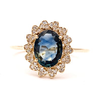 1.71 Ct Oval Natural Sapphire 14K Gold Ring