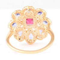 1.96 Ct Square Rubellite 14K Gold Ring