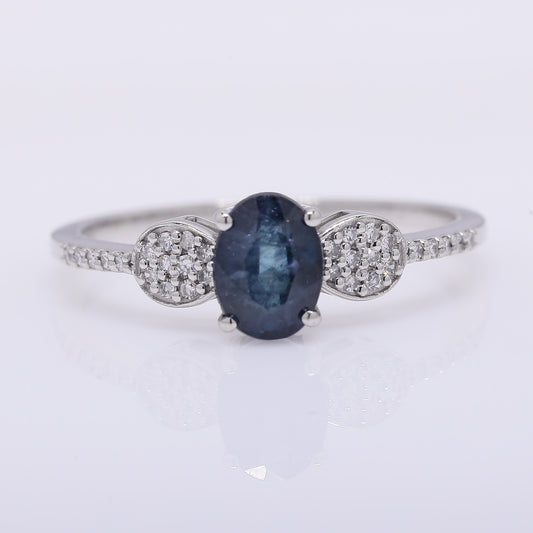 1.23 Ct Oval Mixed Cut Natural Sapphire 950 Platinum Ring