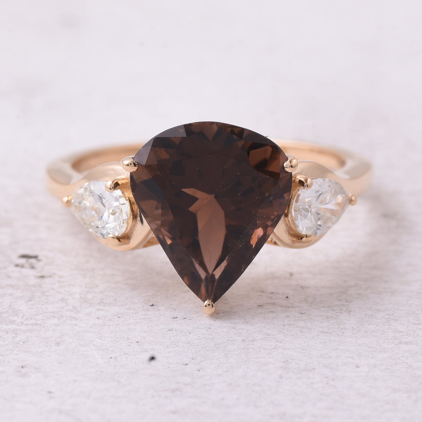 3.88 Ct Pear Natural Tourmaline 14K Gold Ring