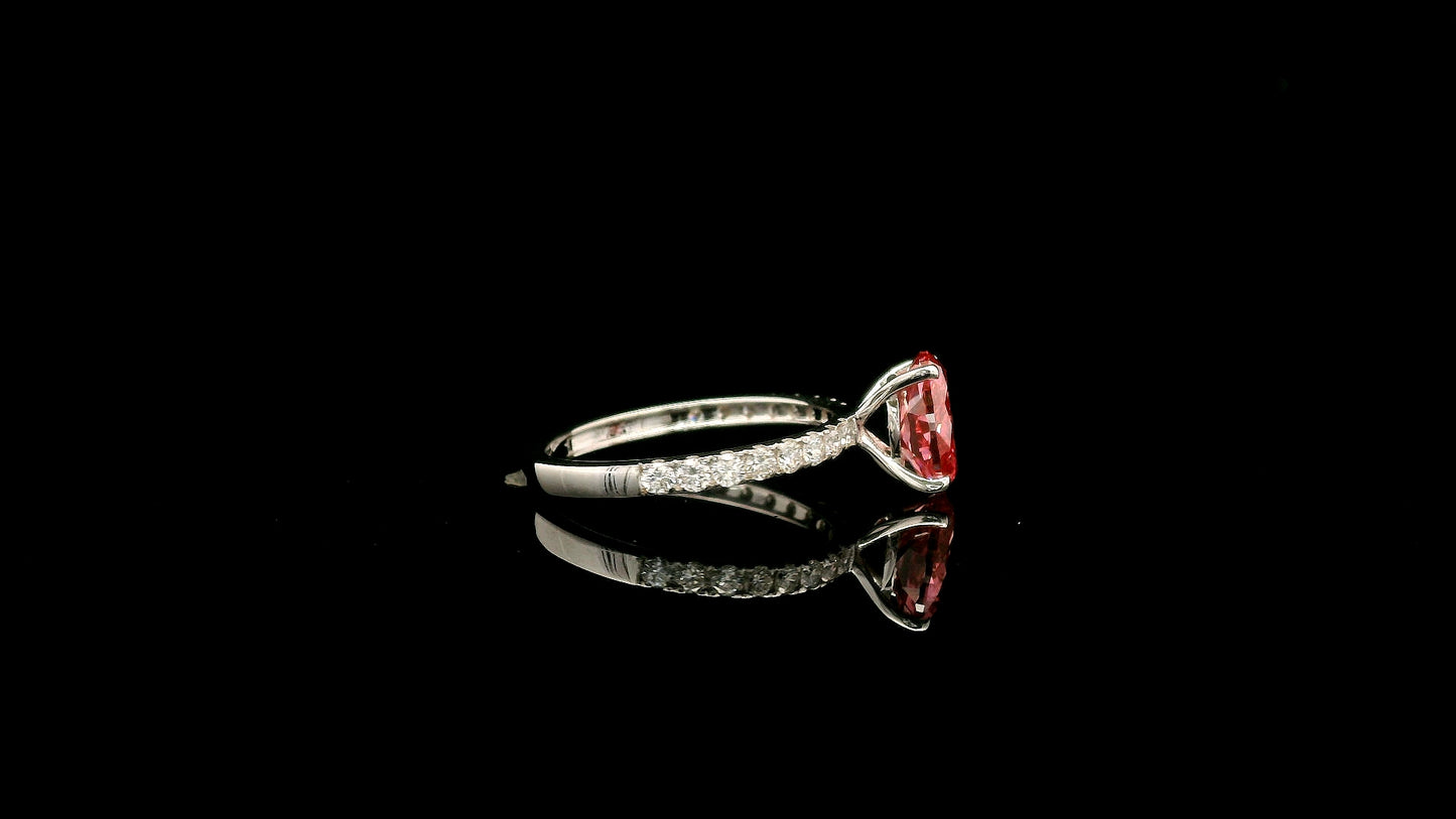 1.88 Carats Pink Lab Grown Diamond 14K Gold Ring